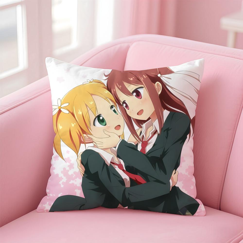 T-Trick Sakura Trick Pillow Yuri Anime Cushion Cover Linen Pillowcase Cover Soft Decor For Sofa Home Room