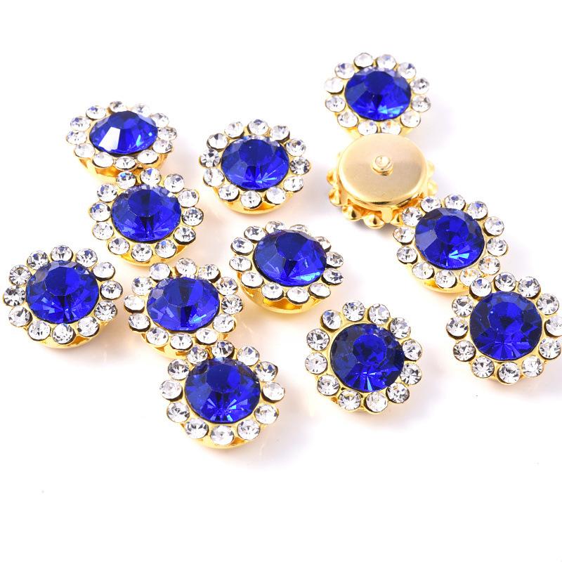 Sun Flower Claw Diamond, Glass Flower-Shaped Rhinestone Buckle Hand Seam Diamond, Round Flower Plate Grab Diamond Diy Jewelry Button Decoration