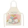 1Pcs Kitchen Apron Cartoon Unicorn Music Printed Cotton Linen Aprons for Women Men Cooking Accessories Delantal Cocina Mujer
