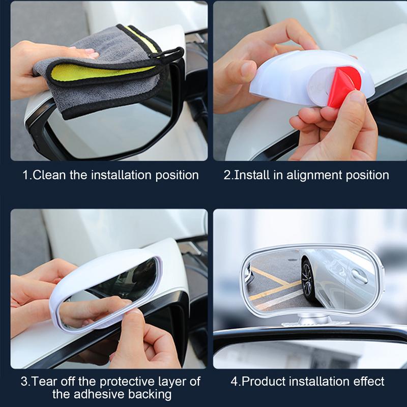 360 Degree Adjustable Wide Angle Side Rear Mirror Blind Spots Convex Mirrors For Car Reverse Parking Auxiliary Rear View Mirror