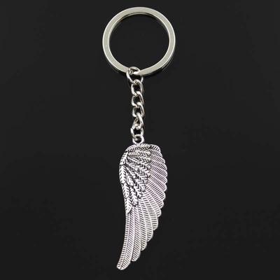Fashion Angel Wings 55x19mm Pendant 30mm Key Ring Metal Chain   Men Car Gift Souvenirs Keychain