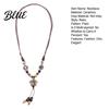 Fashionable Ceramic Necklace Vintage Bohemian Bead Braided Rope Flower Long