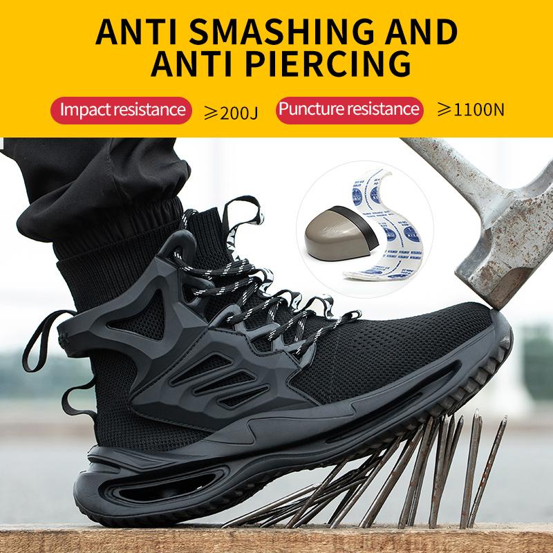Fashion Sneakers Men Boots Steel Toe Shoes Work Boots Safety Shoes Men Puncture-Proof Protection Shoes Work Sneakers Security