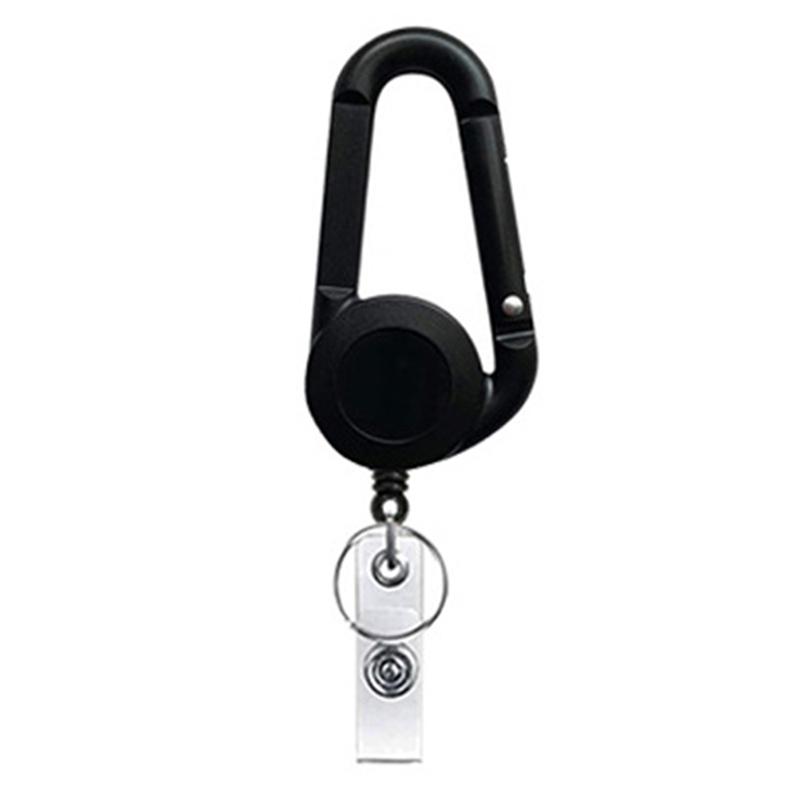 

Heavy Duty Retracting Id Badge Key Reel With Retractable Cord Badge Reel Clip чёрный