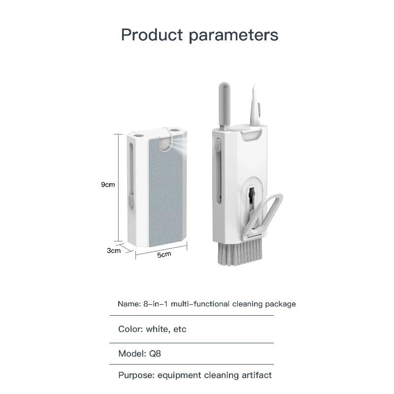 8-in-1-Reinigungsset, Computertastatur-Reinigungsbürsten-Set, Kopfhörer-Reinigungsstift für Airpods Pro, Ohrhörer-Reinigungswerkzeuge, Tastenkappen-Abzieher