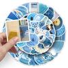 50 Pictures Ins Blue Doodle Personality Small Fresh Guka Manual Account DIY Milk Tea Cup Water Cup Suitcase Sticker Waterproof