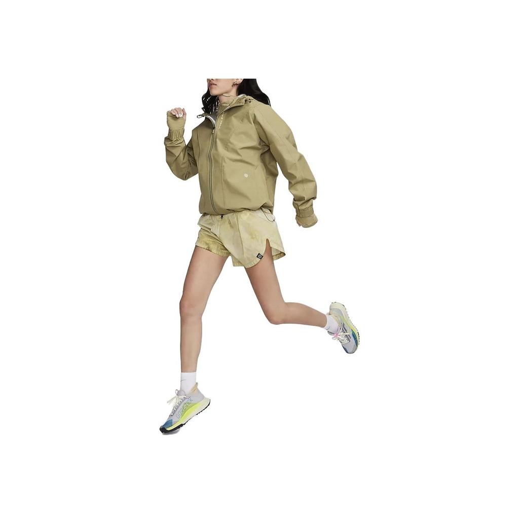 Nike Solid Color Hooded Trail Running Jacket With Back Pocket Design Women Jackets Olive-Green FB7643-276