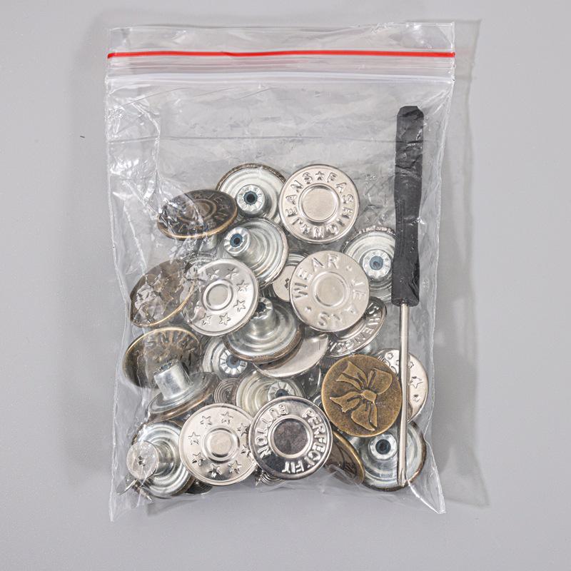 Adjustable No-Sew Detachable Metal Jeans Buttons – Flat Bottom, Nail-Free, Resizes Waistbands Effortlessly