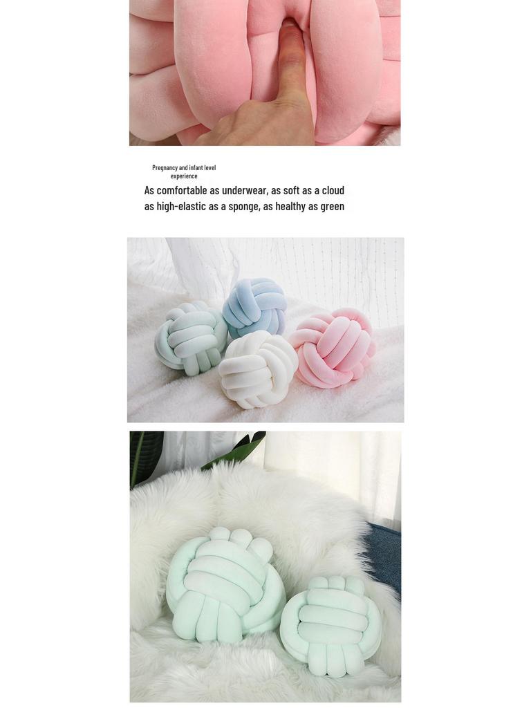 Nordic Knotted Ball Throw Pillow - Woven Cushion for Bay Window, Bedroom, or Sofa Decor