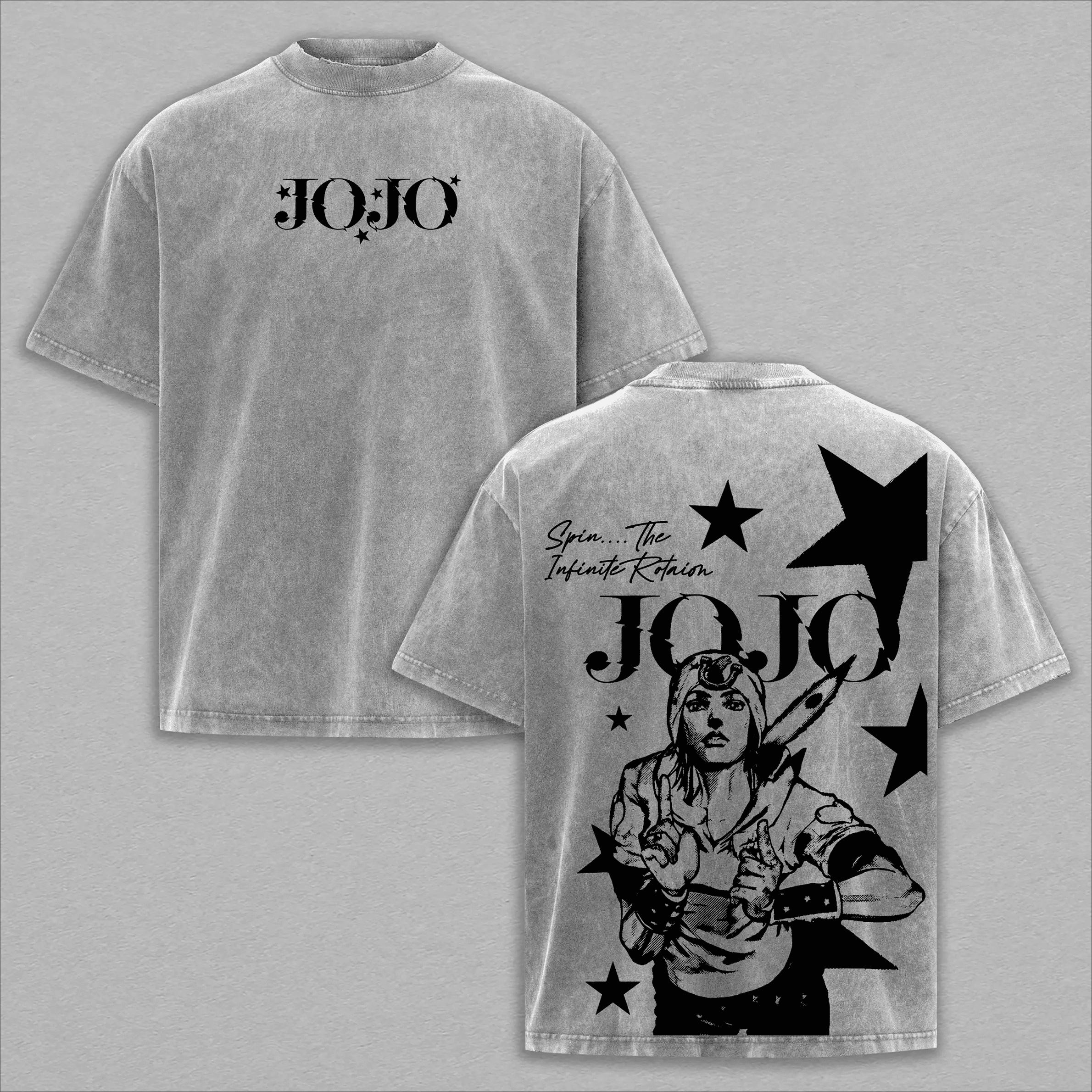 

Аниме JoJo s Bizarre Adventure Футболка для мужской одежды Готическая Y2k Стиранная Оверсайз Футболка с коротким рукавом 100% Хлопок Футболки Топы S серый