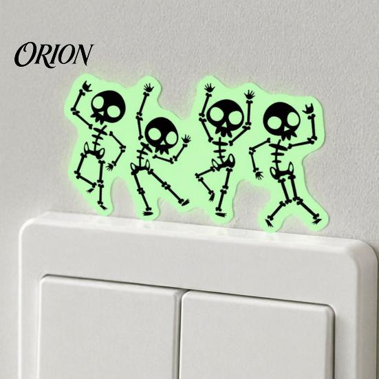 Decorative Glow Stickers for Home Halloween Light Switch PVC Sticker, in The Dark Skeleton Adhesive Wall Decals Decal, Luminous Sticker Living