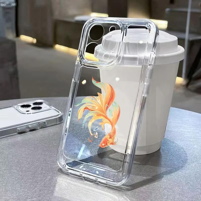 

Goldfish Pattern Clear Phone Case For Xiaomi Mi Poco X6Pro X6 X7 X5 Pro Mi Poco F7 Pro F6 F5 Silicone Cover Poco F5 Pro 5G