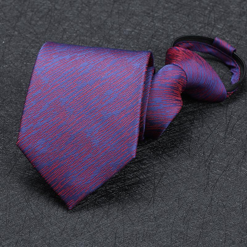 Men'S Zipper Free Dress Tie Business Red Black Professional Wedding Groom Korean Version Of A Pull Tie