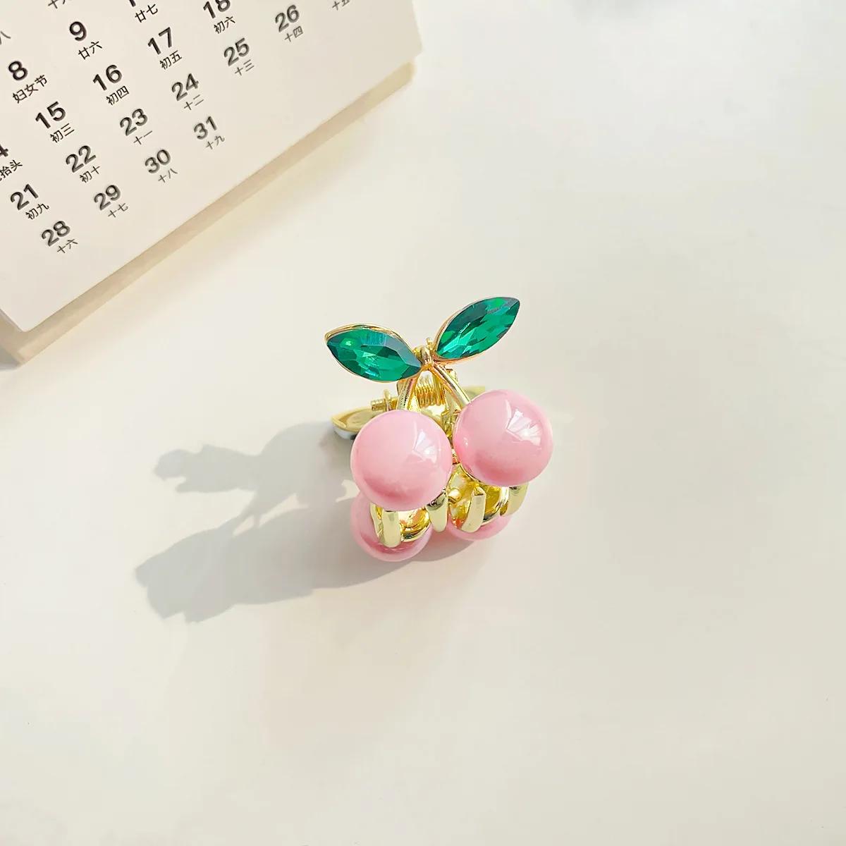 

Нежные хрустальные вишневые мини-заколки для волос со стразами, женские заколки-крабы для волос, головные уборы, аксессуары для волос розовый