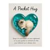 Cat Memorial Pocket Hug with Inspirational Card Emotional Support Heart-Shaped Sleeping Cat Charm Keepsake Figurine Decoration Cat Owners Lovers Gift
