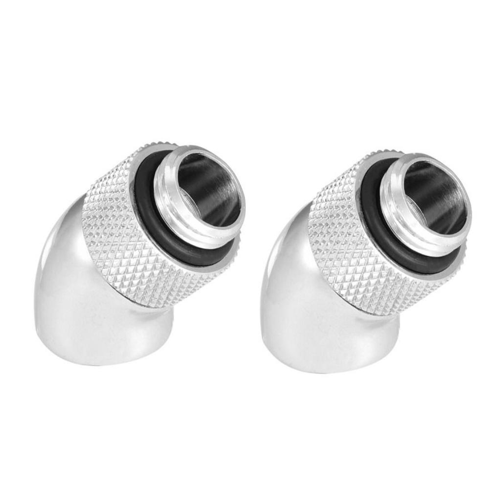 

2PCS Durable 45 Degree Angled Fitting Adapter G1/4 Silver Rotary Extender Fitting Adapter Connector PC Water Cooling