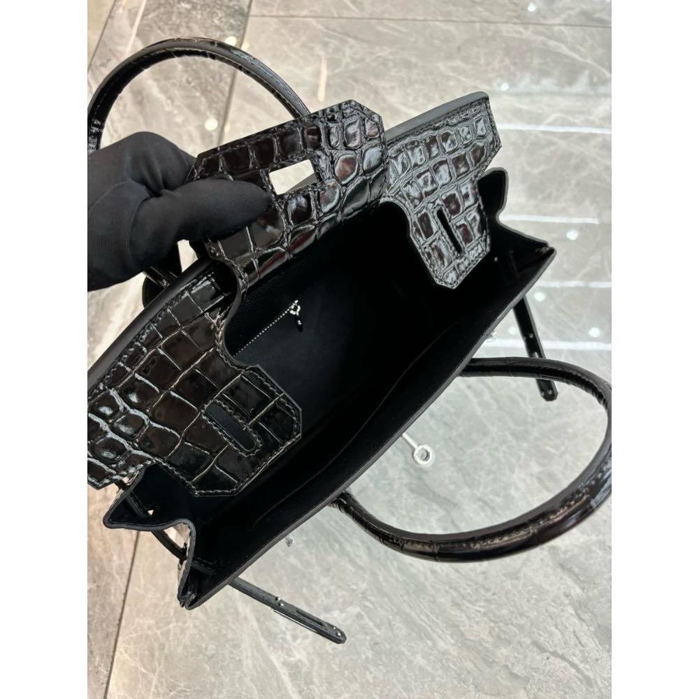 Bolsa com padrão de crocodilo nova moda e versátil bolsa de mão e transversal bolsa feminina de couro