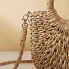 Handwoven Straw Rattan Half-Moon Beach Handbag Large Capacity Women Summer Hollow Out Shoulder Bag Crossbody Bags