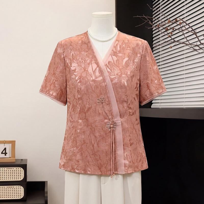 New Chinese Style Embroidered Women s Blouse 3XL