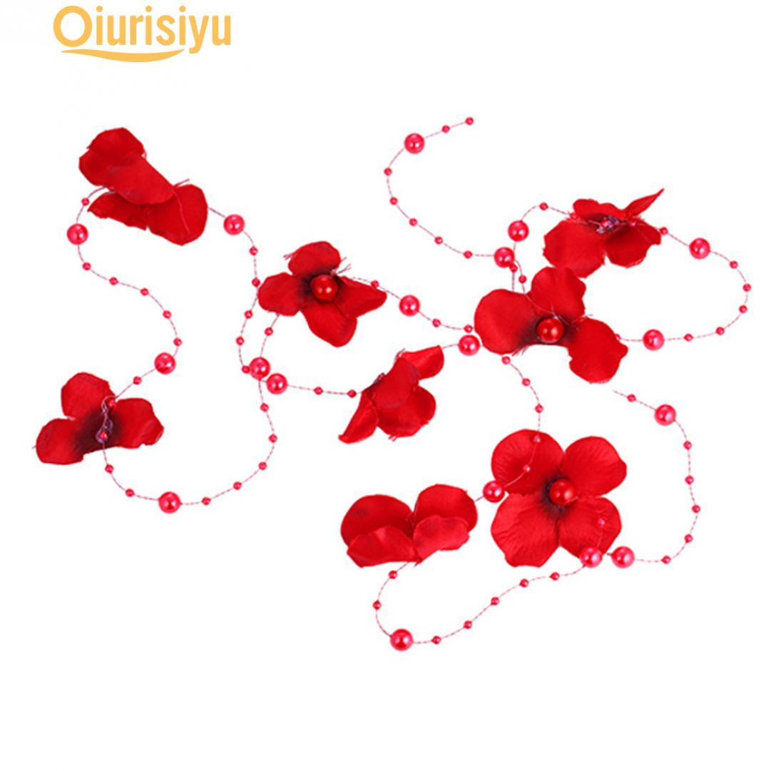 

Цветы из искусственного жемчуга и бусины для волос Головной убор для невесты Любимая леди красный