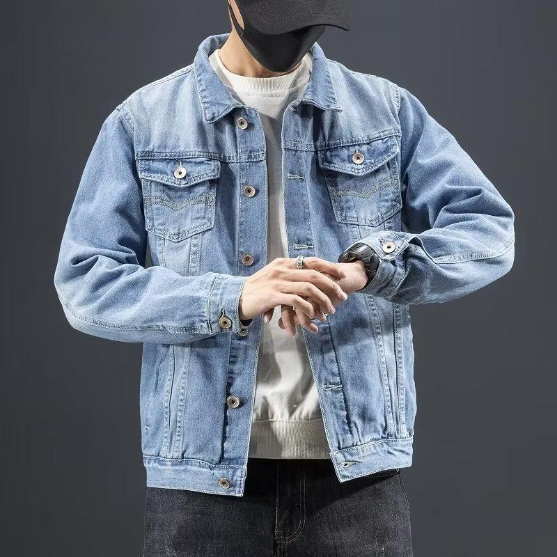 Men's Korean Style Slim Fit Denim Jacket for Spring, Autumn, and Winter