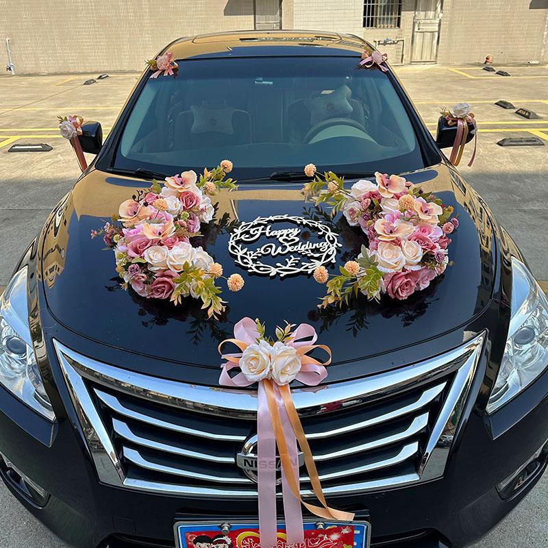 Cappuccino Flower Decoration for Wedding Car Front