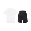 Li Ning Logo Simple Quick-Dry Comfortable Versatile Round Neck Pullover Short Sleeve Mid-Waist Tied Shorts Casual Sports Suit YTSU141-1+AKST543-3
