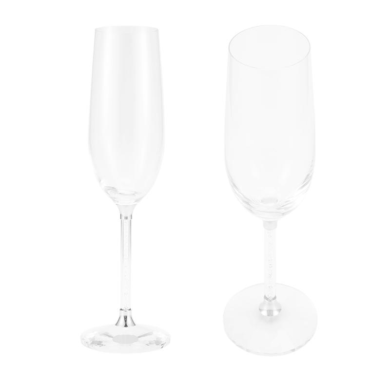 A20F-2Pc Wedding Glasses Personalized Champagne Flutes Crystalline Party Gift Toasting Glass Goblet