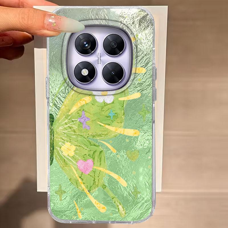 Case For Redmi Note 14 Pro Plus 13 Pro 14S 14C 13C A3 Xiaomi 14T 13T Pro Phone Cover Green Butterfly Gradient For Redmi A5 Bags