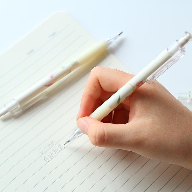 3Pcs Plastic 0.5mm Mechanical Pencil Beautiful Flower Automatic Pen for Children Stationery