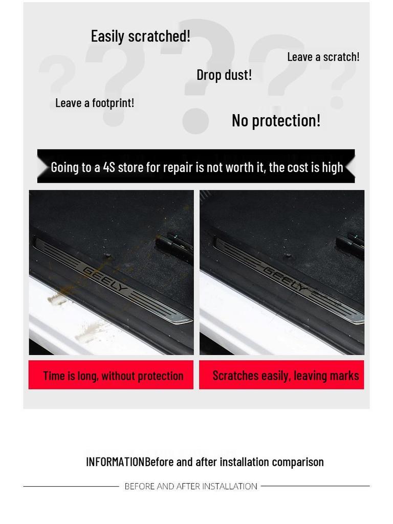 Geely Xingyue/Xingyue L/S Vítací pedál TPU Ochranná fólie Proti poškrábání Prahová lišta Dveří Průhledný kryt