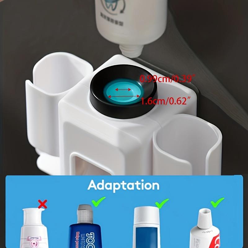 1pc Toothbrush Holder with Automatic Toothpaste Dispenser, Wall Mounted Toothbrush Storage Rack, Flushless Toothbrush Storage Organization