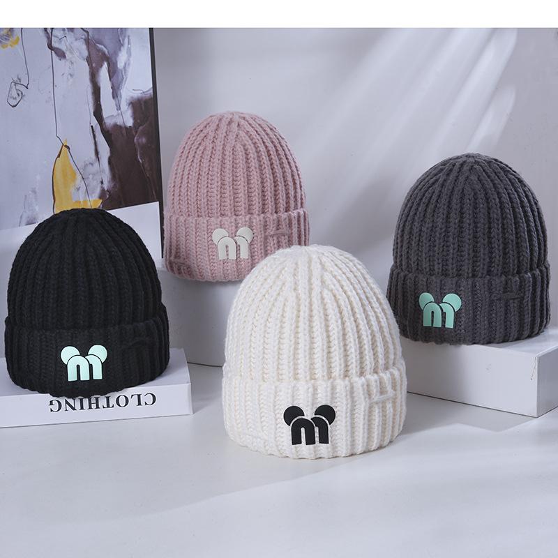 Women's Winter Warm Knitted Hat Korean Style Cute Big Head Windproof Ear Protection Wool Hat Versatile Pullover Hat