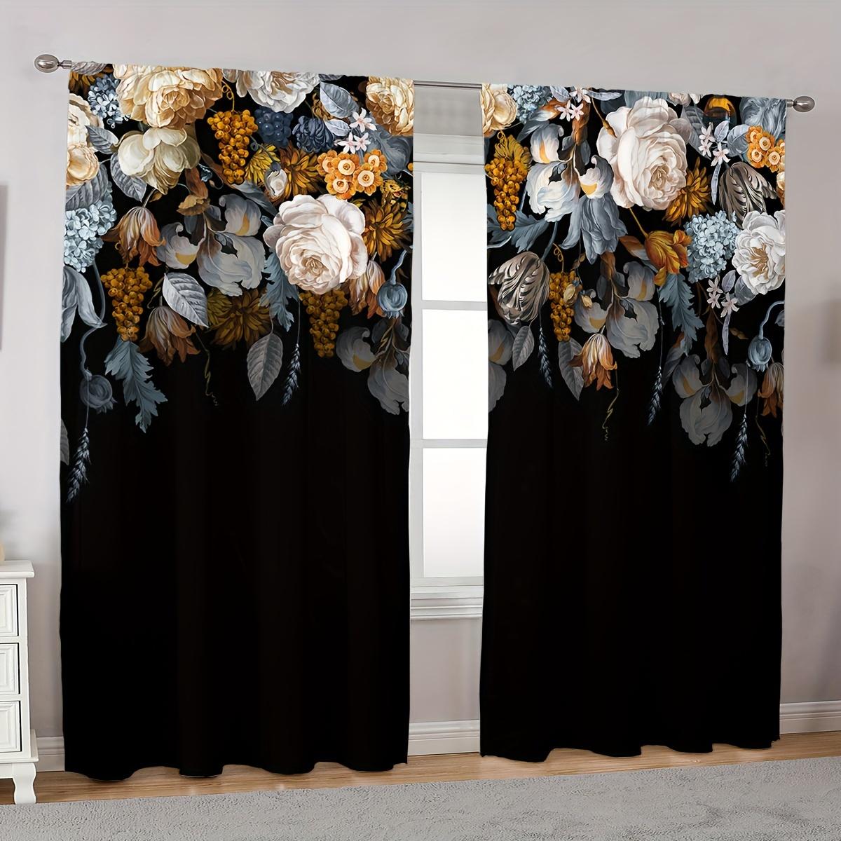 

Комплект из 2 предметов, белые шторы с принтом в виде бабочки, лошади и цветка, дизайн кармашка для гостиной, спальни, кабинета, универсального домашнего декора (W50cmxH130cm)x2&Grommet Top