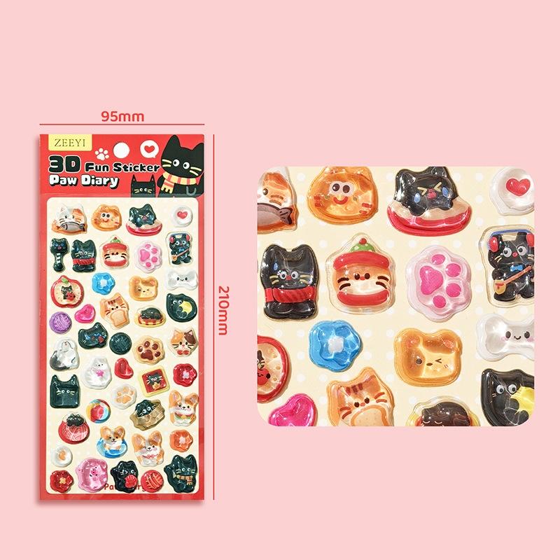 

Cute Cartoon Animal Capybara 3D Relief Stickers Fun Diamond Aesthetic Stickers Diy Phone Case Diary Stationery Sticker as the picture