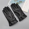 Soft Leather Gloves Men's Touch Screen Cycling Fleece Motorcycle Windproof Thin Women's Winter Warm Leather Gloves