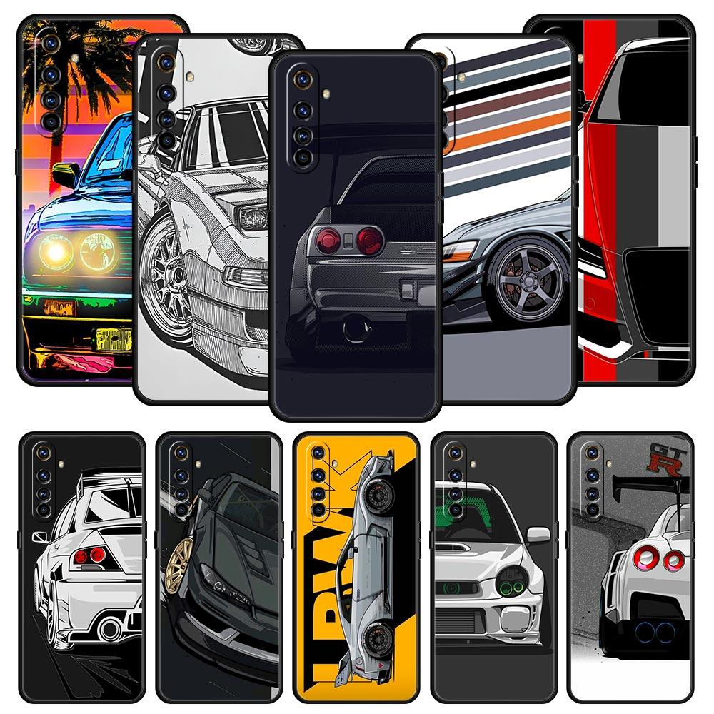 Japan JDM Sports Cars Case For Realme 12 11 10 9 8 5G 7 6 GT5 GT3 GT2 Pro Plus C21 C11 C25 C35 For Realme GT Neo 2 3 3T 5 Cover