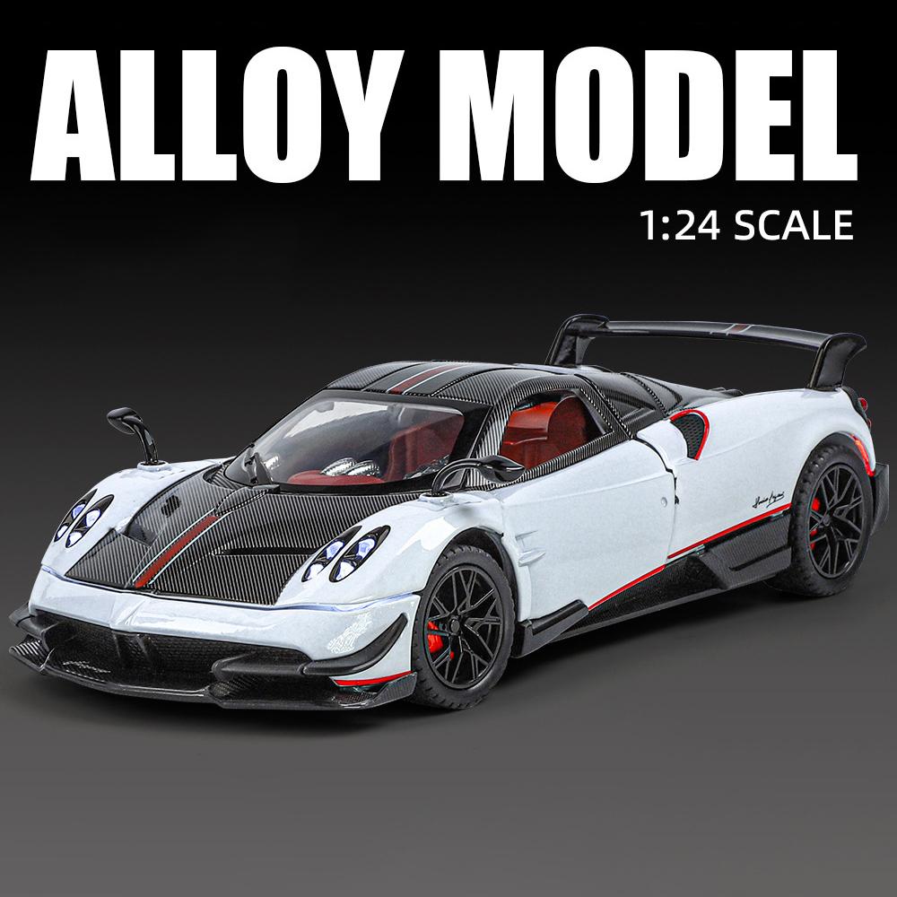 1/24 Pagani Huayra BC Alloy Sports Model Diecast Metal Racing Car Vehicles Model Simulation Sound Light Collection Kids Toy Gift