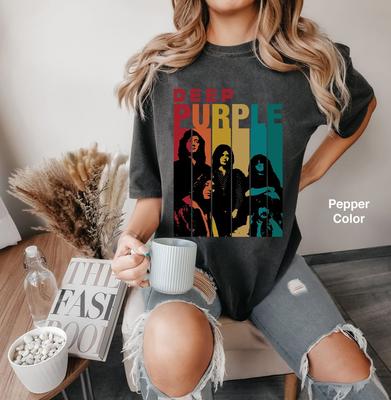 T-shirt Rétro Vintage Deep Purple, T-shirt Drôle du Groupe Deep Purple, T-shirt Vintage de Groupe de Musique T-shirt Classique