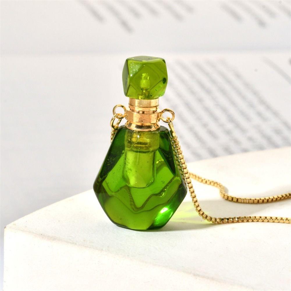 Jewelry Gift Natural Stone Necklace Essential Oil Pendant Oil Diffuser Vial Perfume Bottle Pendant