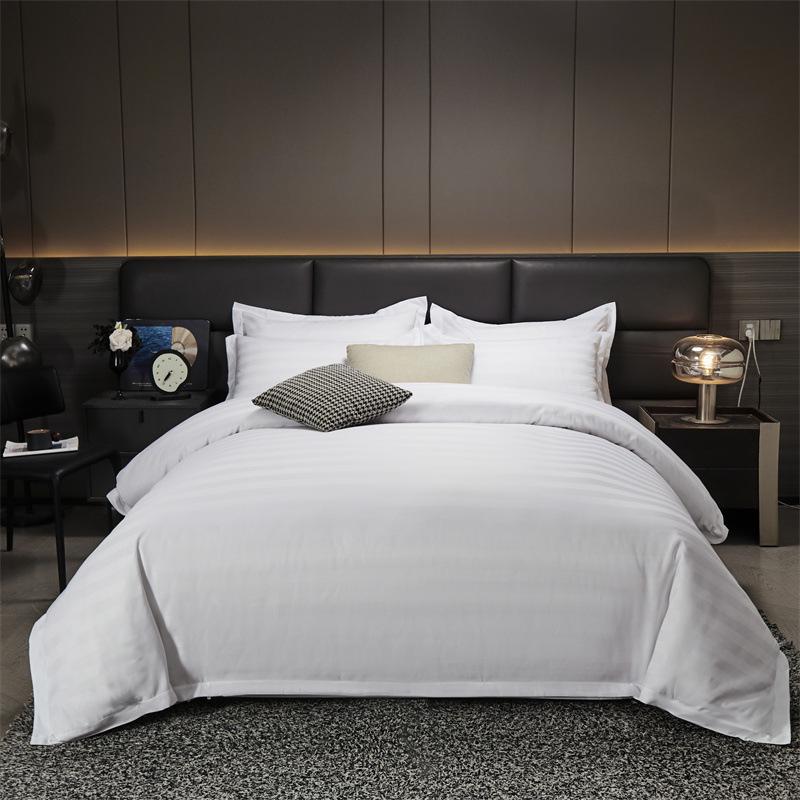 Four-Piece White Bedding Set for Hotels, Guesthouses & B&Bs: Includes Sheets and Three-Piece Duvet Cover Set