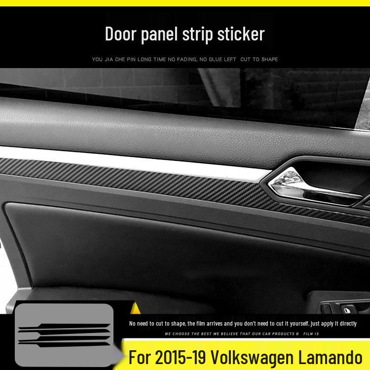 Volkswagen Lamando 15-19 Carbon Fiber Interior Gear Console Anti-Kick Pad Sticker