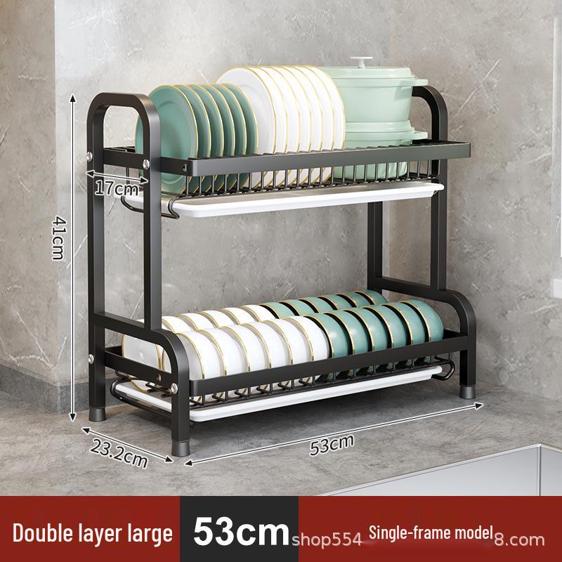 Multifunctional Kitchen Dish Rack: Countertop Draining Rack with Chopstick and Knife Holder for Dish Cabinets