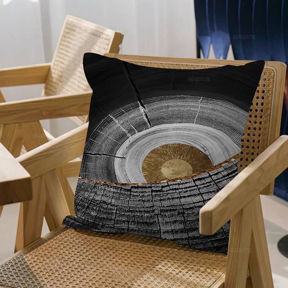 Abstract Golden Black Wood Texture Pillow Cushion Cover Pillowcase Living Room Sofa Home Decor Customized