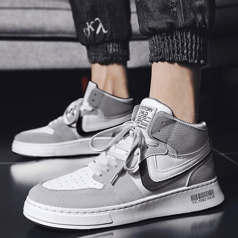 Crlaydk  Spring New High Top Sneakers Walking Sports Tennis Breathable Shoes Lace -Up Comfortable Footwear Ankle Basket Homme