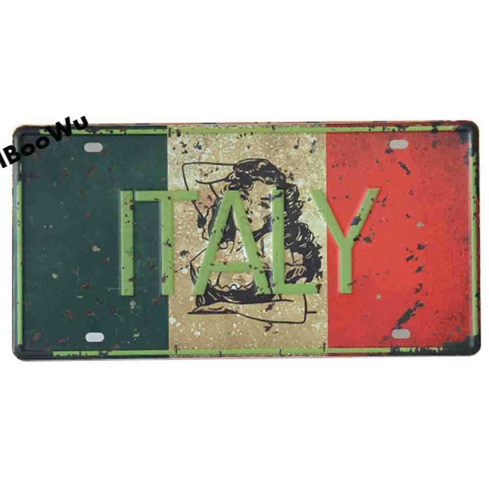 Worldwide Popular City License Plate Poster Vintage Retro Wall Decor Canada/London/Brazil Metal Tin Sign Plaques Poster