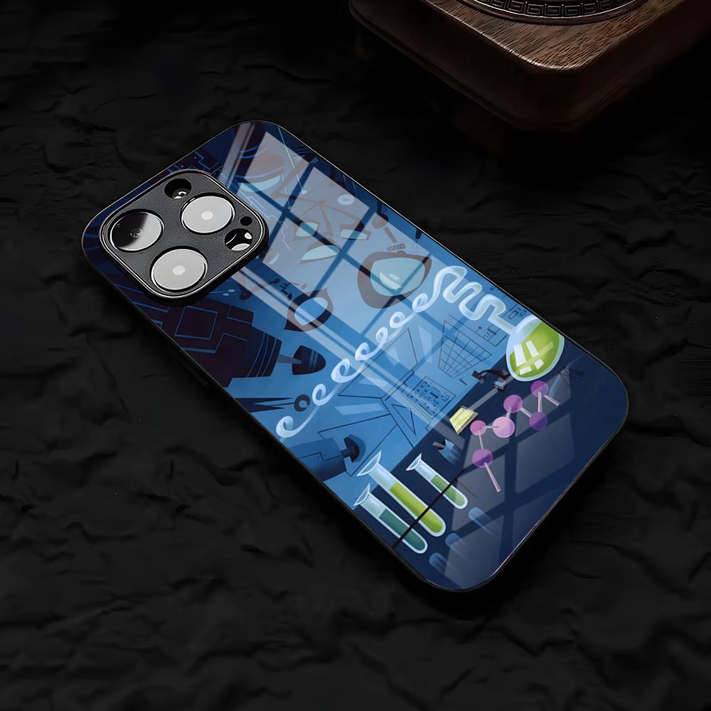 Cartoon D-Dexters L-Laboratory Phone Case For IPhone 17 Air 16 E Pro Max 15 14 13 Mini 12 Pro 11 Max Plus Black Glass Cover