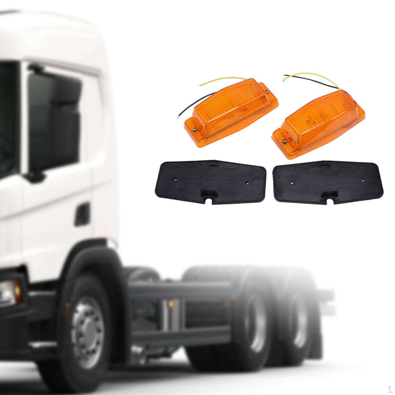 

2 Pieces Side Marker Lights 50421113 Lamps Double Burner Pole for Truck помаранчевий