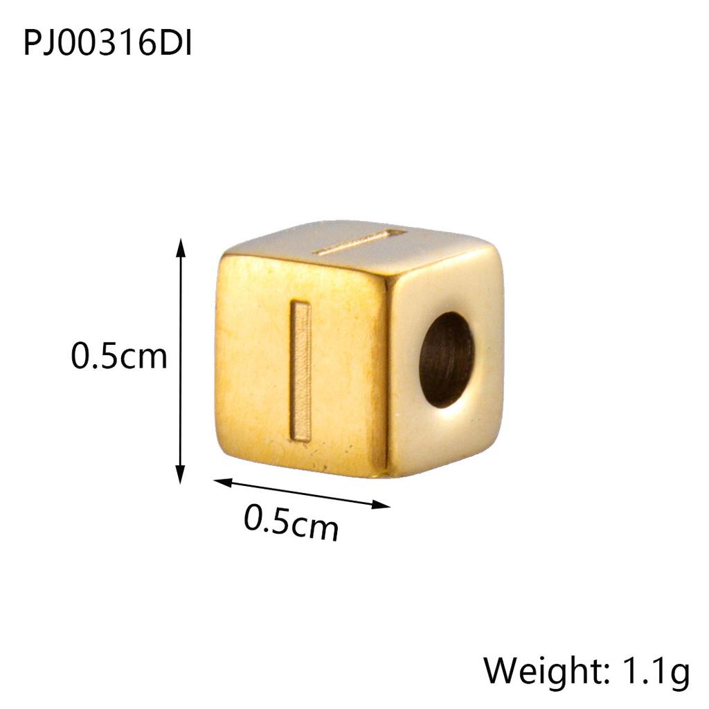 CARLIDANA Stainless Steel Square Charms A-Z Letter Loose Spacer Beads Pendant DIY Bracelet Necklace Jewelry Making Accessories