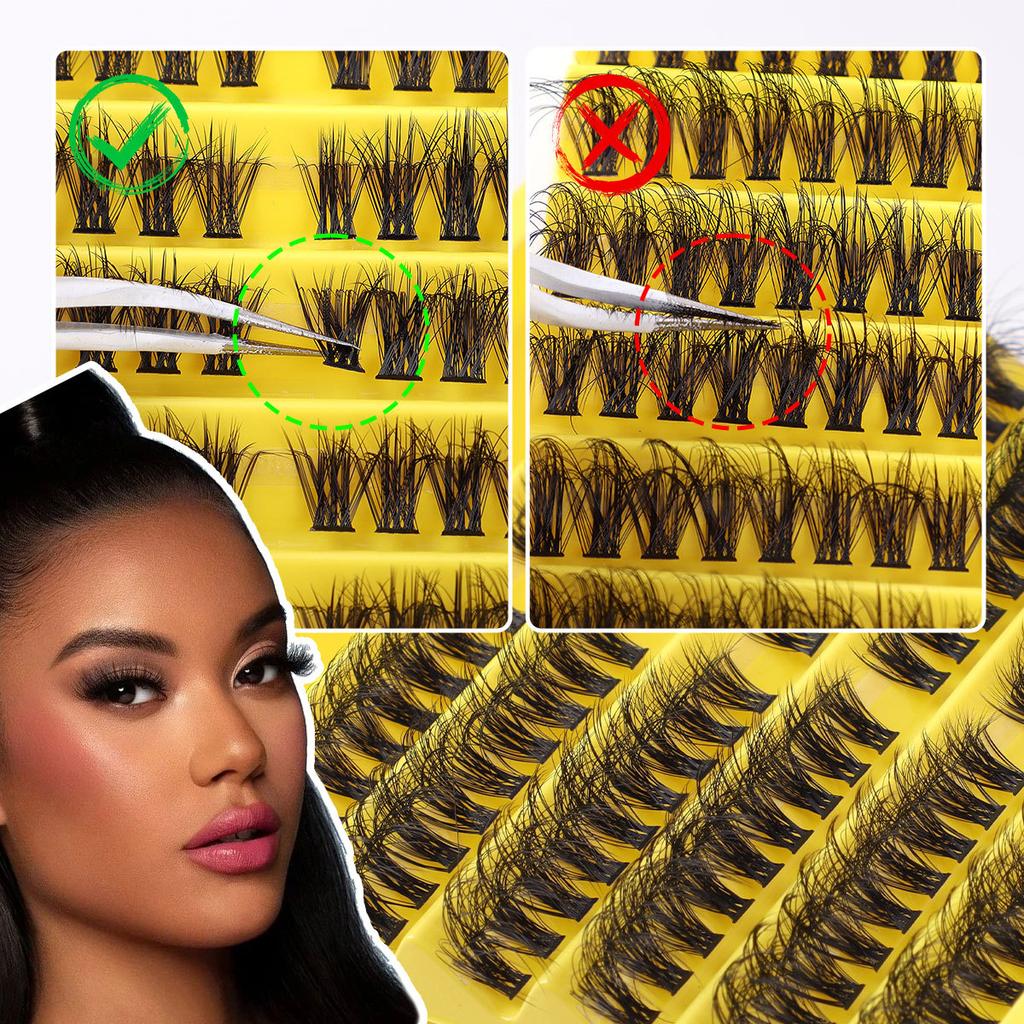 D Song Single Cluster False Eyelash Extension Set, Japanese And Korean Diy Segmented Natural Thick Hair Portable